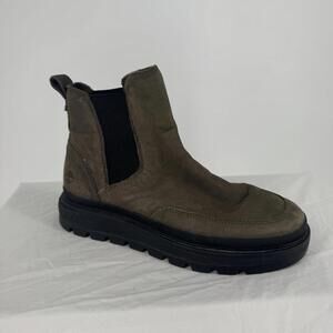 Timberland boots 8 green suede greenstride chelsea ray city pull on fall outdoor